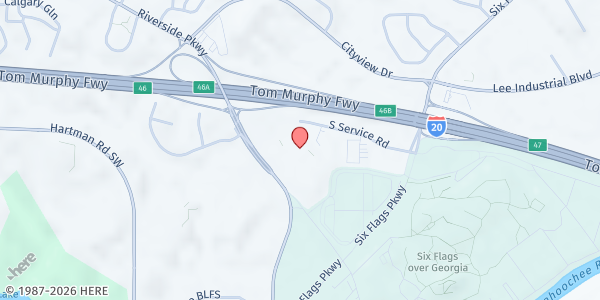 Map showing MUST Ministries Mobile Pantry - Riverside Epicenter at 135 Riverside Pkwy., Austell, GA