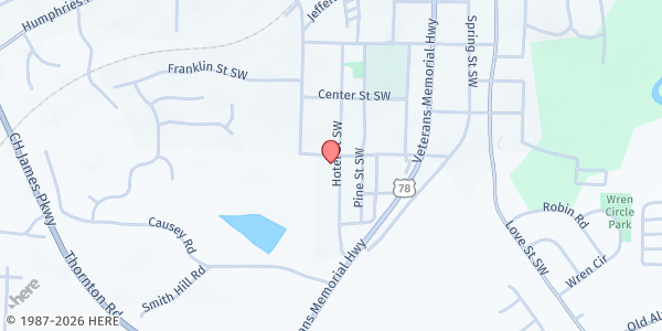 Map showing Sweetwater Mission at 6130 Hotel Street, Austell, GA