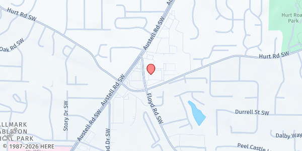 Map showing The Faith and Miracle Center Life in the Blood Ministries at 3771 Floyd Rd., Austell, GA