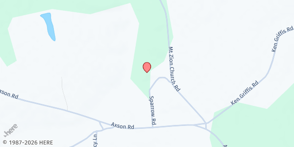 Map showing Mt. Zion Baptist Church at 341 Mount Zion Church Rd., Axson, GA