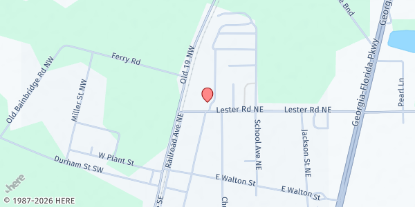 Map showing St. James Missionary Baptist Church at 134 Martin Luther King Jr Dr. NE., Baconton, GA