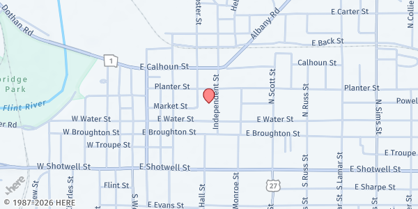 Map showing Bainbridge Church of God at 205 Independent St., Bainbridge, GA