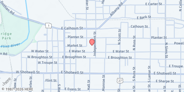 Map showing Bainbridge Church of God at 205 Independent Street, Bainbridge, GA