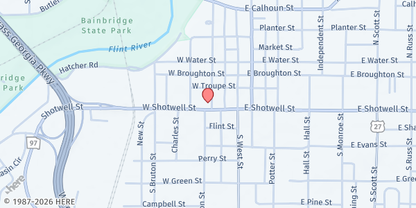 Map showing Boy Scout Hut at 300 West Shotwell Street, Bainbridge, GA