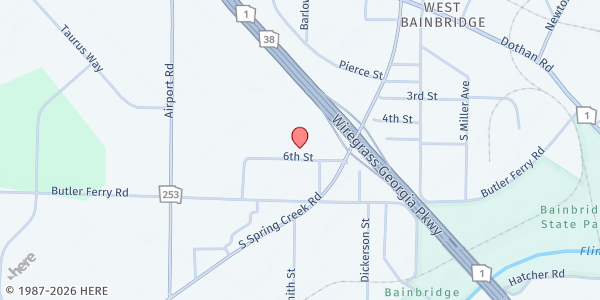 Map showing Ephesus Seventh-Day Adventist Church at 1604 Butler Ferry Road, Bainbridge, GA