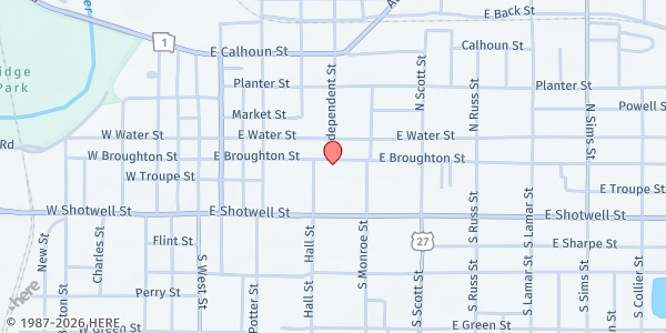 Map showing St. John's Episcopal Church - Free Little Pantry at 516 East Broughton Street, Bainbridge, GA