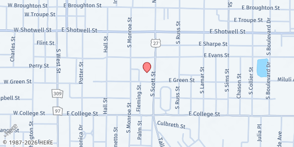 Map showing The Salvation Army - Bainbridge at 600 South Scott Street, Bainbridge, GA