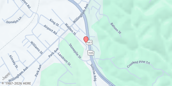 Map showing Baldwin Baptist Church at 102 Hwy. 441 Bypass, Baldwin, GA