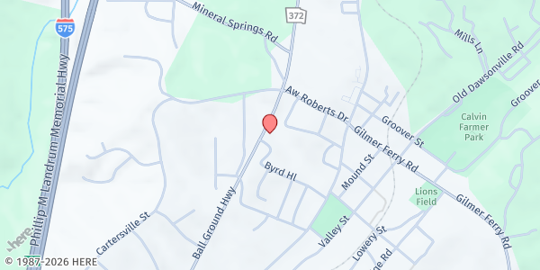 Map showing Dominic's Mission at 2960 Canton Hwy, Ball Ground, GA
