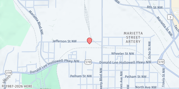 Map showing Hands on Atlanta, Inc. at 970 Jefferson Street Northwest, Bankhead, GA