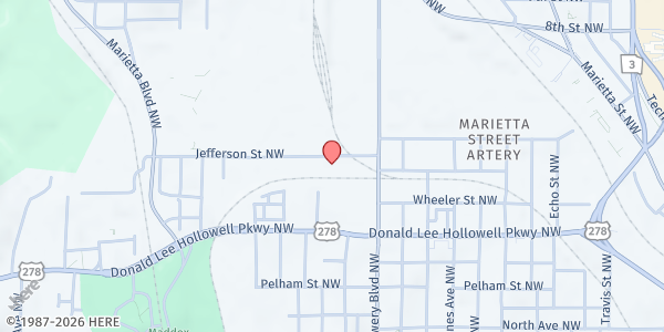 Map showing Urban Recipe - Bankhead Location at 970 Jefferson Street Northwest, Bankhead, GA