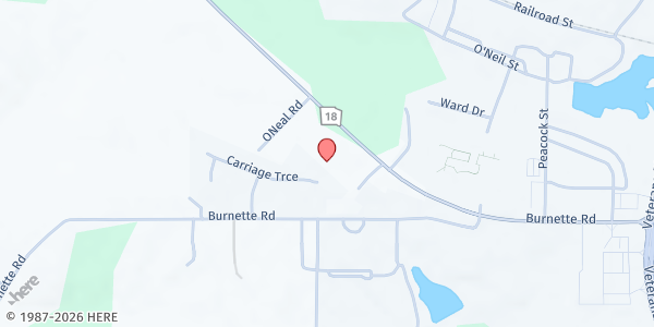 Map showing Barnesville First Assembly of God at 552 GA-18, Barnesville, GA