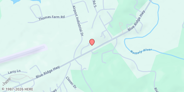 Map showing New Hope Fellowship Baptist Church at 1492 Blue Ridge Hwy., Blairsville, GA