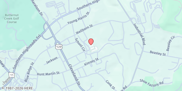 Map showing Union County Head Start Mobile Food Pantry at 226 School St, Blairsville, GA