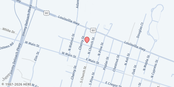 Map showing Bloomingdale Food Pantry at 2 East Moore Street, Bloomingdale, GA