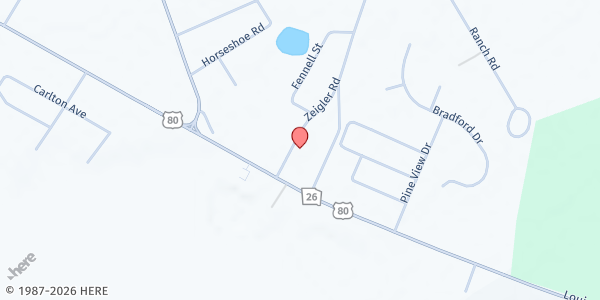 Map showing Faulkville Baptist Church at 144 Zeigler Road, Bloomingdale, GA