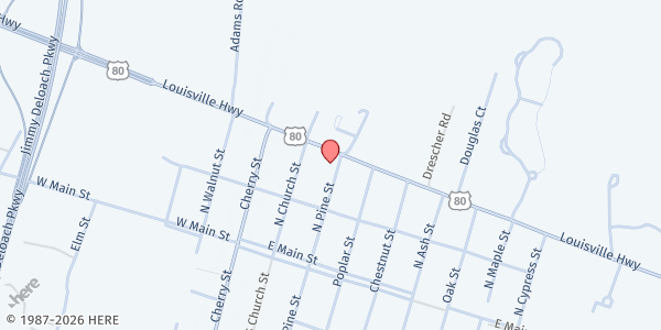 Map showing KEREN OHR MESSIANIC SYNAGOGUE at 109 U.S. 80, Bloomingdale, GA