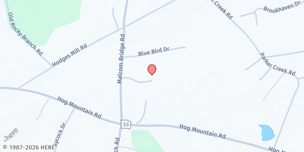 Map showing Grace Fellowship Church, INC at 1120 Malcom Bridge Rd., Bogart, GA