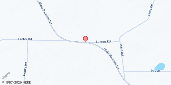 Map showing Evergreen Baptist Church of Brooks County at 3610 Dixie-Barwick Road, Boston, GA