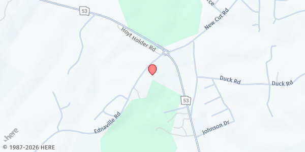 Map showing Braselton Church of God of Prophecy at 137 Ednaville Road, Braselton, GA