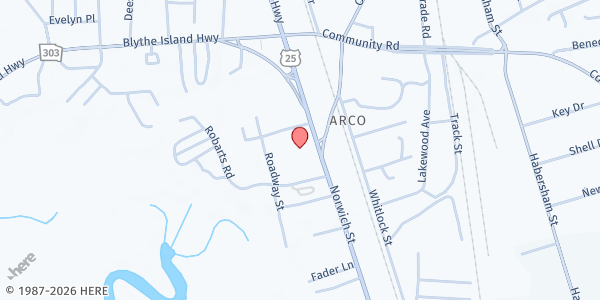 Map showing Loaves and Fishes/Christian Renewal Ministries, Inc. at 4265 Norwich Street Extension, Brunswick, GA