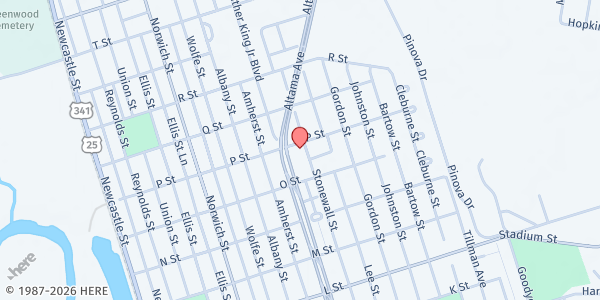 Map showing Love Outreach at 2527 Stonewall Street, Brunswick, GA