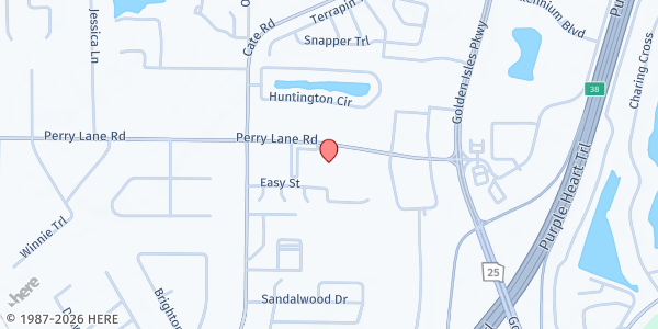 Map showing Southeast Baptist Association at 2220 Perry Lane Rd., Brunswick, GA