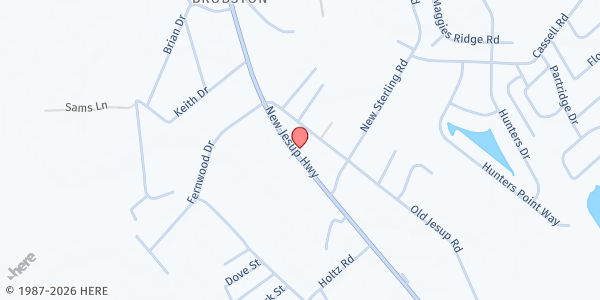 Map showing Sterling Church of God at 6670 New Jesup Highway, Brunswick, GA