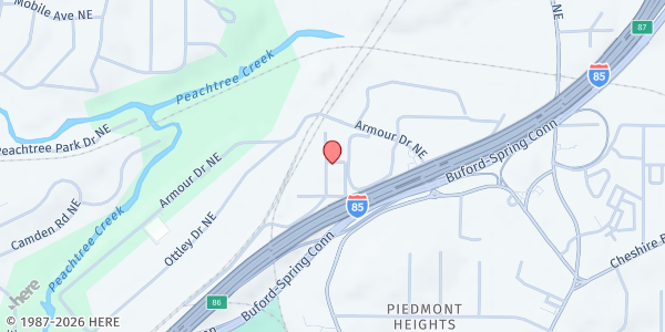 Map showing Destination Tomorrow at 1419 Mayson Street Northeast, Buckhead, GA