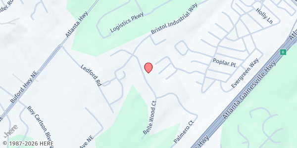 Map showing The Redeemed Christian Church of God-The House of Prayer at 5161 Bellewood Court, Buford, GA