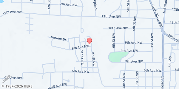 Map showing Full Gospel Holiness Mission Church at 630 9th Ave. NW, Cairo, GA