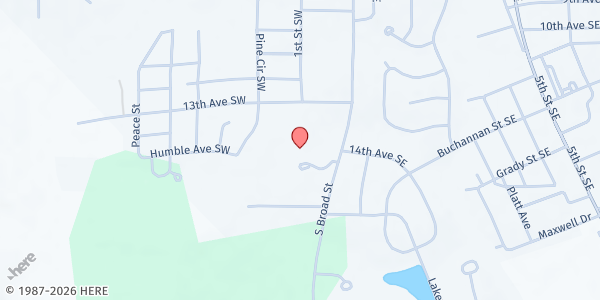 Map showing The Church of Grady County at 1400 South Broad Street, Cairo, GA