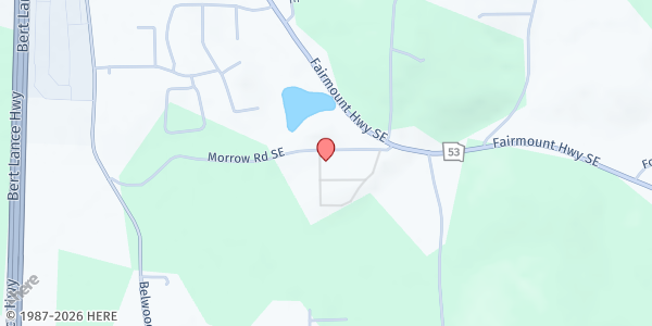 Map showing Blewer Memorial Food Distribution Center at 373 Morrow Rd. SE, Calhoun, GA