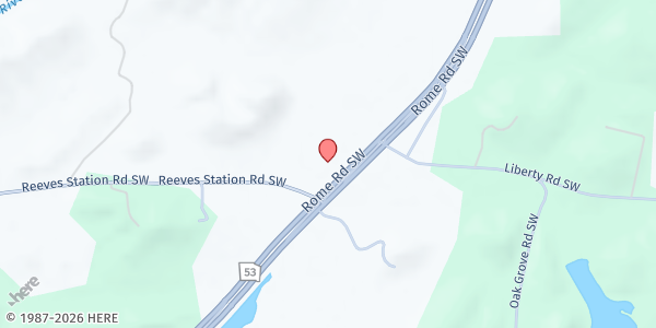 Map showing Calhoun Seventh Day Adventist Church at 1411 Rome Rd SW, Calhoun, GA