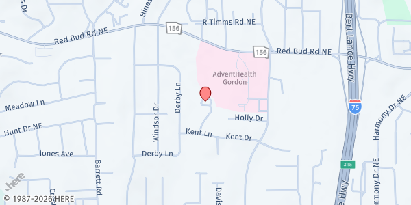 Map showing Gordon County Senior Citizens Center at 150 Cambridge Ct., Calhoun, GA