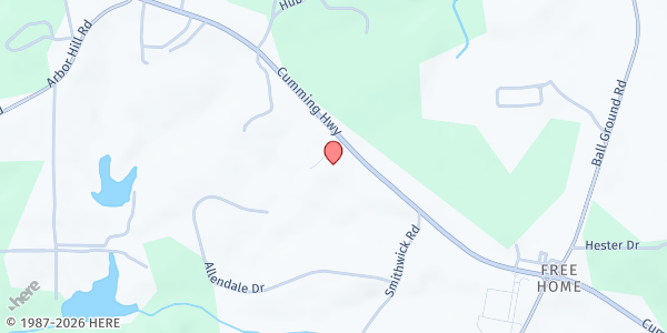 Map showing House of Hope North Georgia, Inc. at 11954 Cumming Hwy., Canton, GA