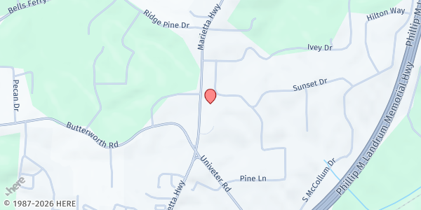 Map showing SERV International at 3145 Marietta Hwy., Canton, GA