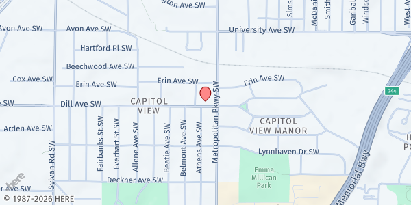 Map showing Sullivan Center, Inc. - Capitol View at 643 Dill Avenue Southwest, Capitol View, GA