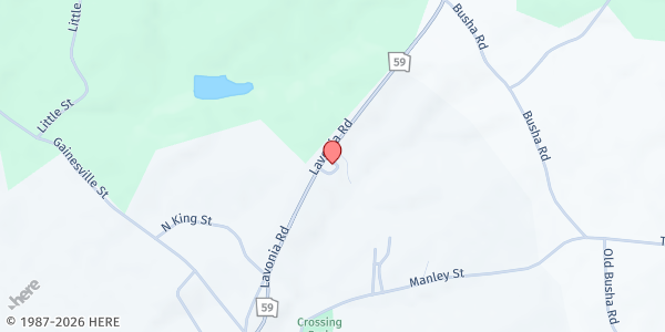 Map showing Three Angels Food Distribution - Carnesville Church of God at 10094 Lavonia Road, Carnesville, GA