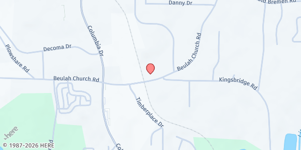Map showing Carroll County Soup Kitchen at 345 Beulah Church Rd, Carrollton, GA