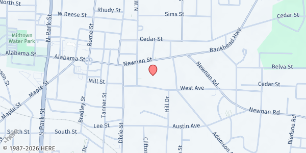 Map showing Carrollton Senior Center at 220 West Ave., Carrollton, GA