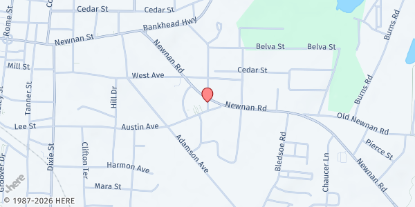 Map showing Mt. Pleasant Baptist Church-Manna House at 403 Mandeville Avenue, Carrollton, GA