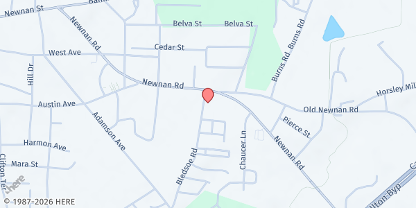 Map showing Open Hands United Christian Ministry at 100 Bledsoe St, Carrollton, GA