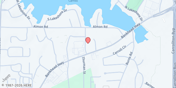 Map showing The Salvation Army - Carrollton at 115 Lake Carroll Blvd., Carrollton, GA