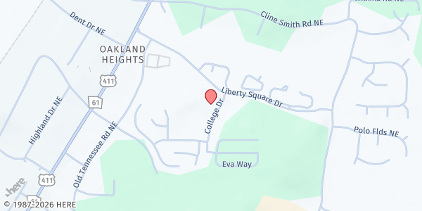 Map showing Cartersville Church of God- Ch. at Liberty Square at 2001 Liberty Square Dr. NE, Cartersville, GA