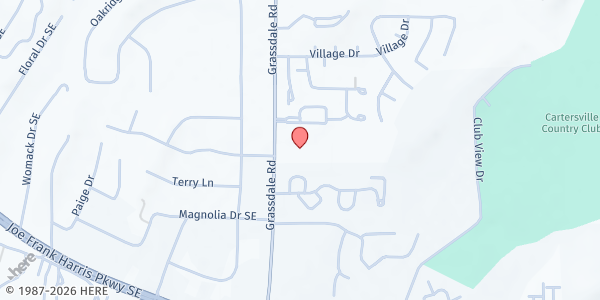 Map showing Faith Methodist Church at 501 Grassdale Rd., Cartersville, GA