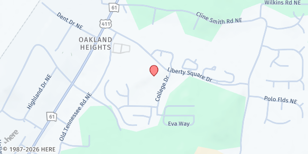Map showing The Church at Liberty Square at 2001 Liberty Square Dr. NE, Cartersville, GA