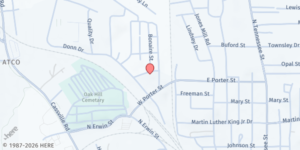 Map showing There's Hope for the Hungry Inc. - Cartersville - Mt. Olive Baptist at 1 Mt Olive St., Cartersville, GA