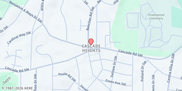 Map showing Providence Missionary Baptist Church of Atlanta - Fulton Fresh Mobile Market Stop at 2295 Benjamin E Mays Drive Southwest, Cascade Road, GA