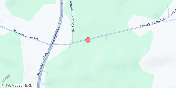 Map showing Just Us Ministries, Inc. at 904 Youngs Farm Rd, Cedartown, GA